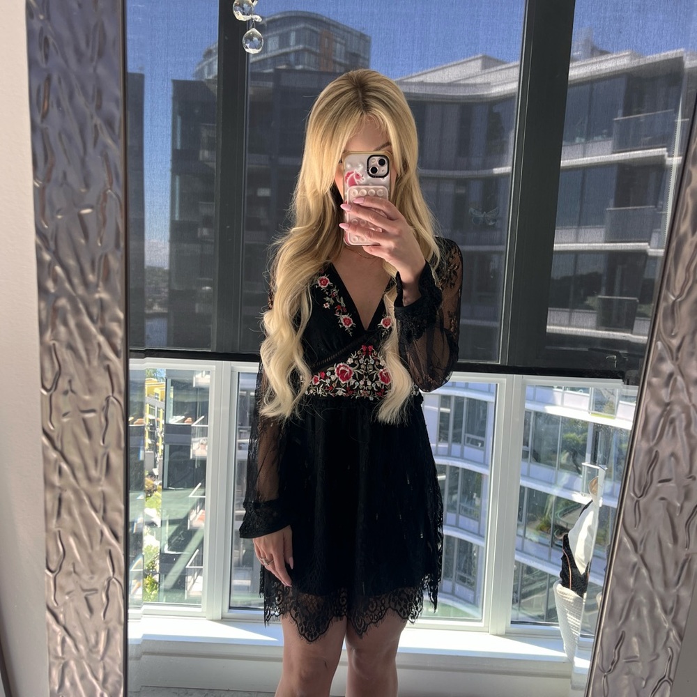 Topshop lace embroidered dress
